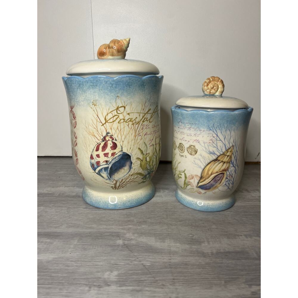 Cracker Barrel sea shell coastal container set